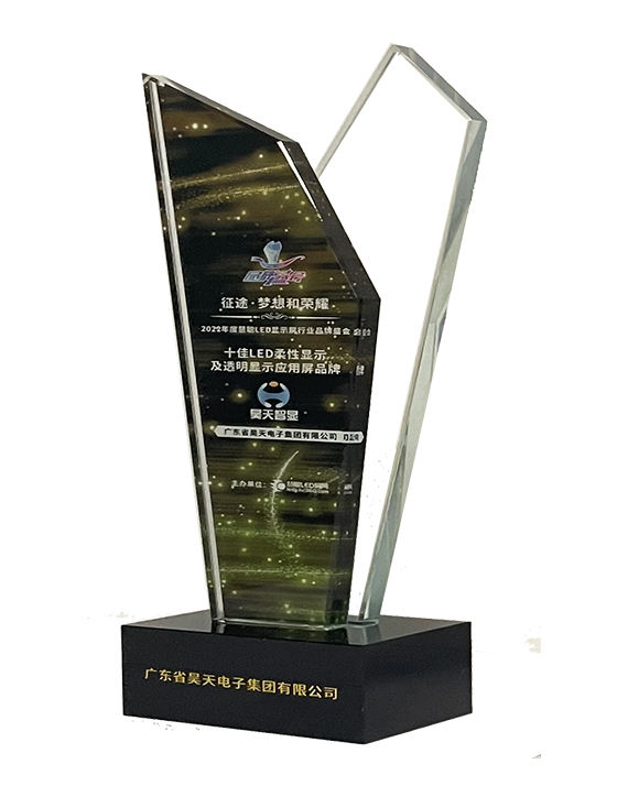 2022年  十佳LED柔性顯示及透明顯示應用屏品牌